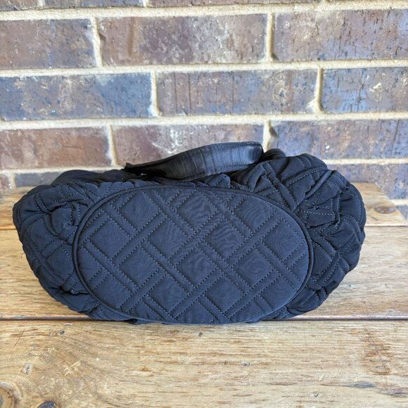 Vera Bradley Black Quilted Shoulder Bag Tote Purse Satchel READ DETAILS - Picture 12 of 16